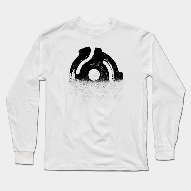 45 RPM Vinyl Record Spacer Long Sleeve T-Shirt by Spindriftdesigns